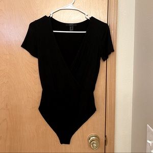 Forever 21 Black Short Sleeve Bodysuit
